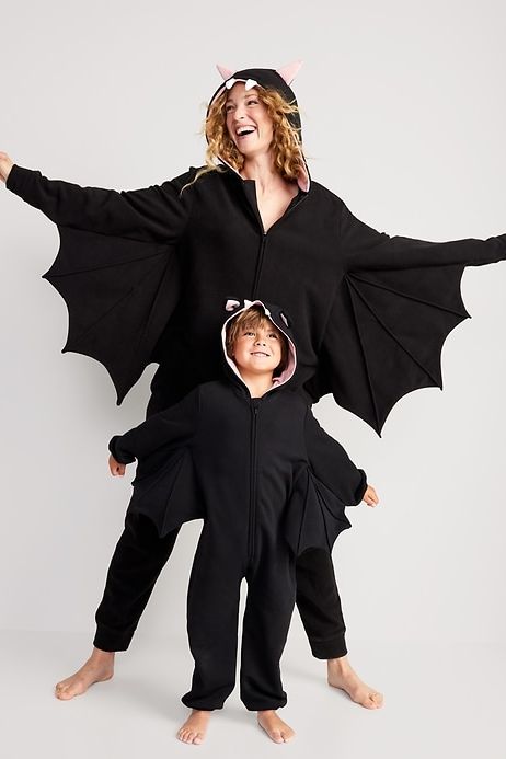 Matching Unisex Bat Costume Hooded One-Piece