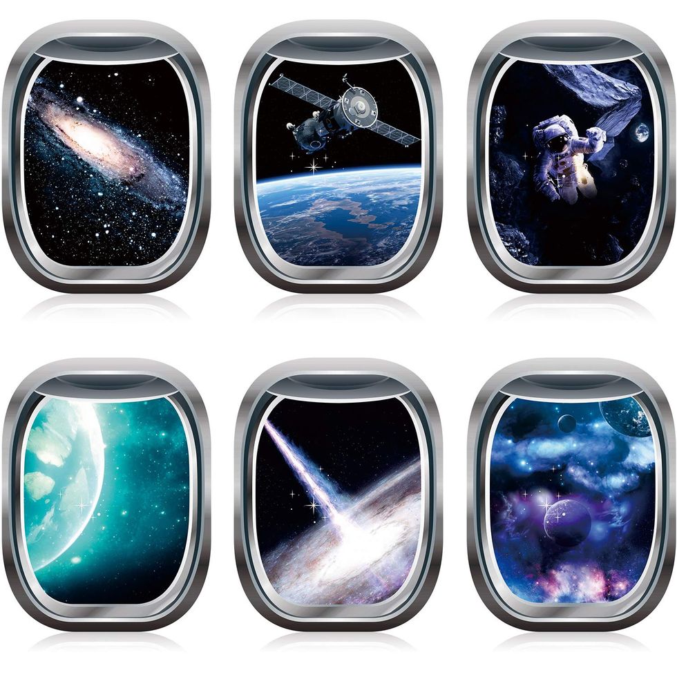 6 Piece Space Capsule Window Wall Poster