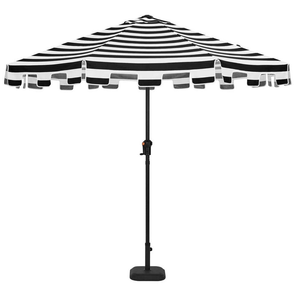 9 ft. Patio Umbrella in Cabana Black and White Stripe