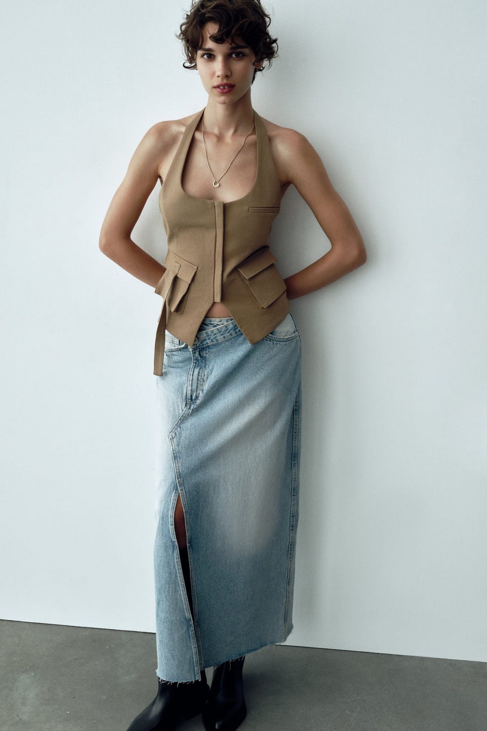TRF Long Denim Skirt