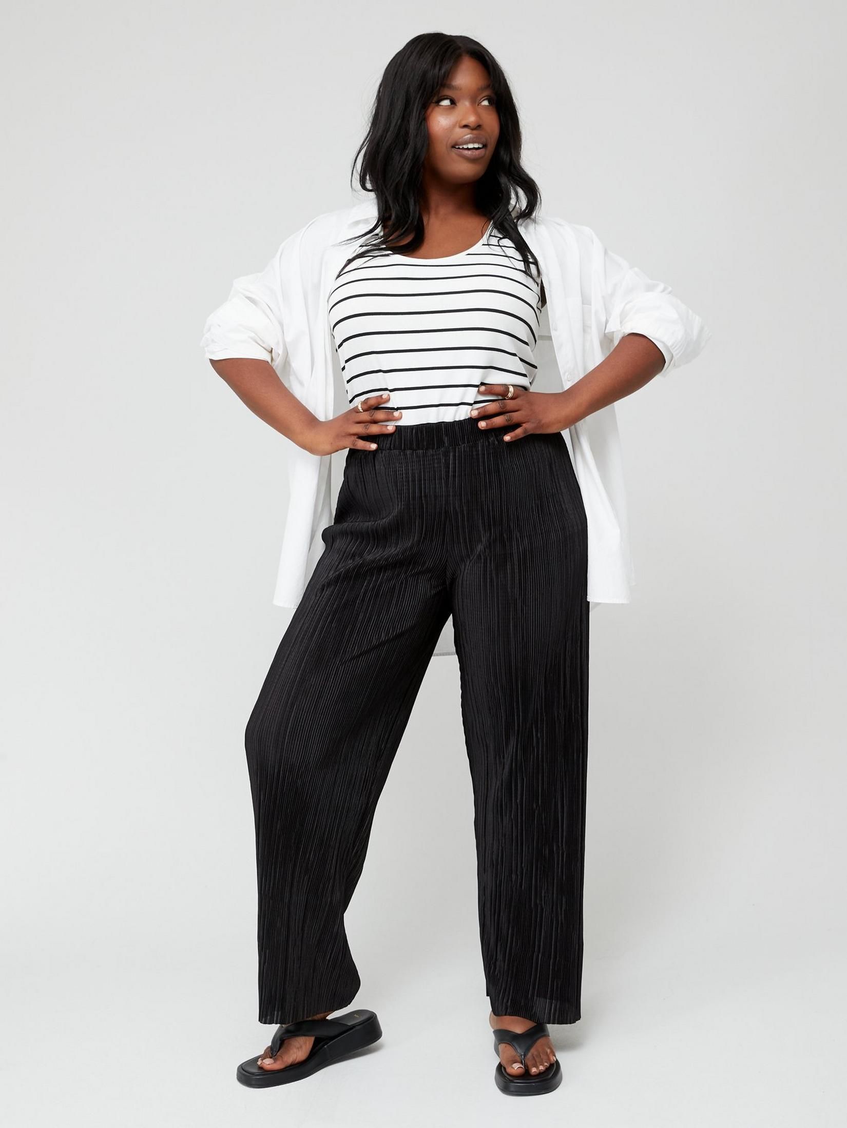 Side Stripe Wide Leg Trousers  MS SK