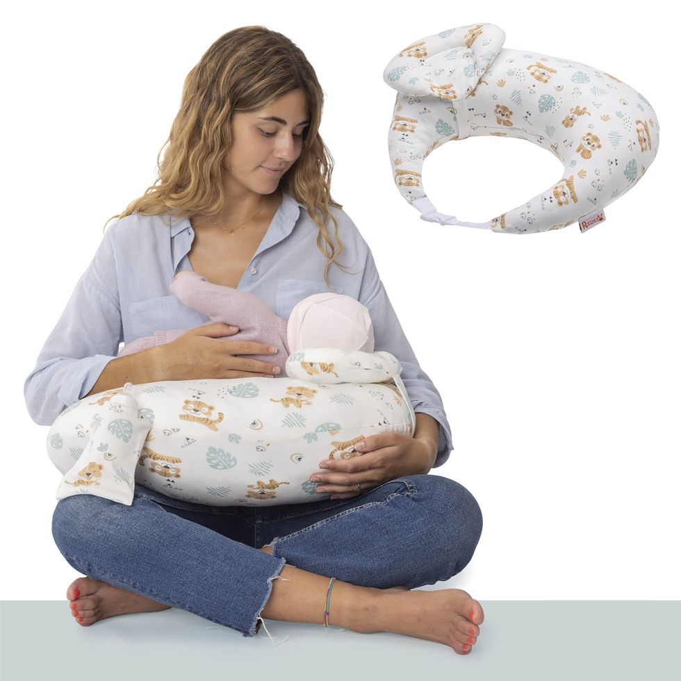 Almohada de lactancia multifuncional Almohada de lactancia materna, altura  ajustable, gris