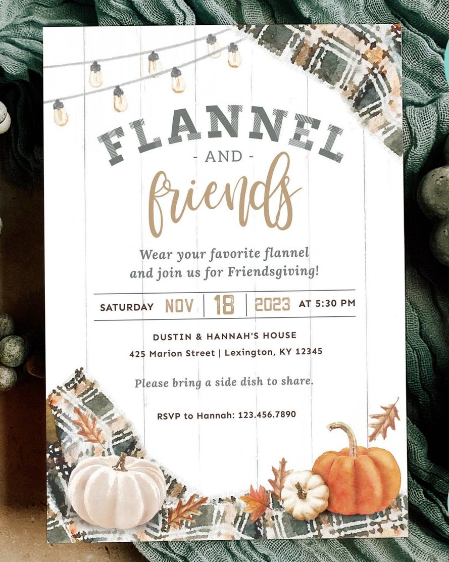 Flannel and Friends Invitation