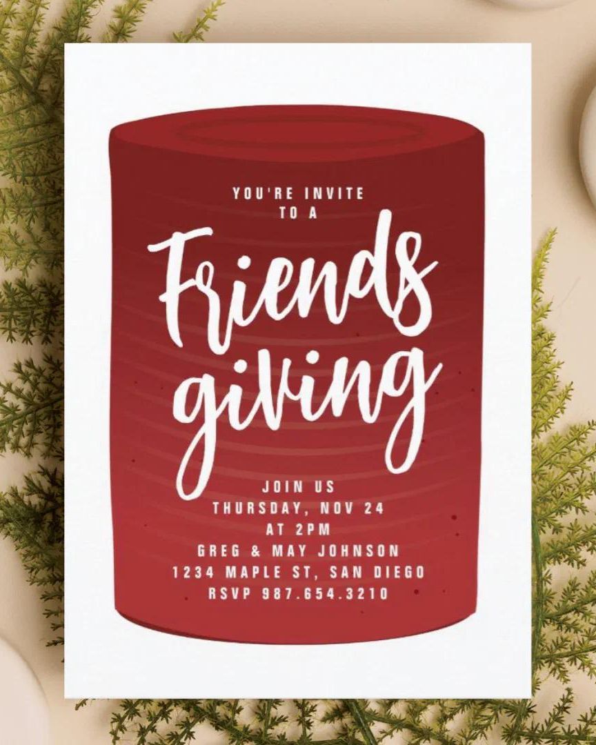 Funny Cranberry Friendsgiving Invitation