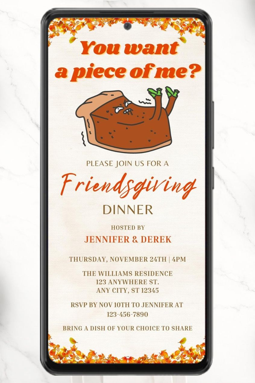 'You Want a Piece of Me?' Friendsgiving Invitation