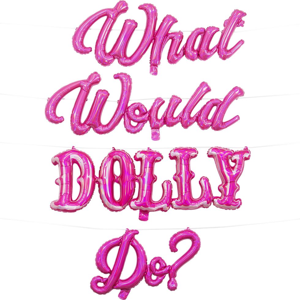 Dolly Parton Pink Wat zou Dolly doen Ballonbanner