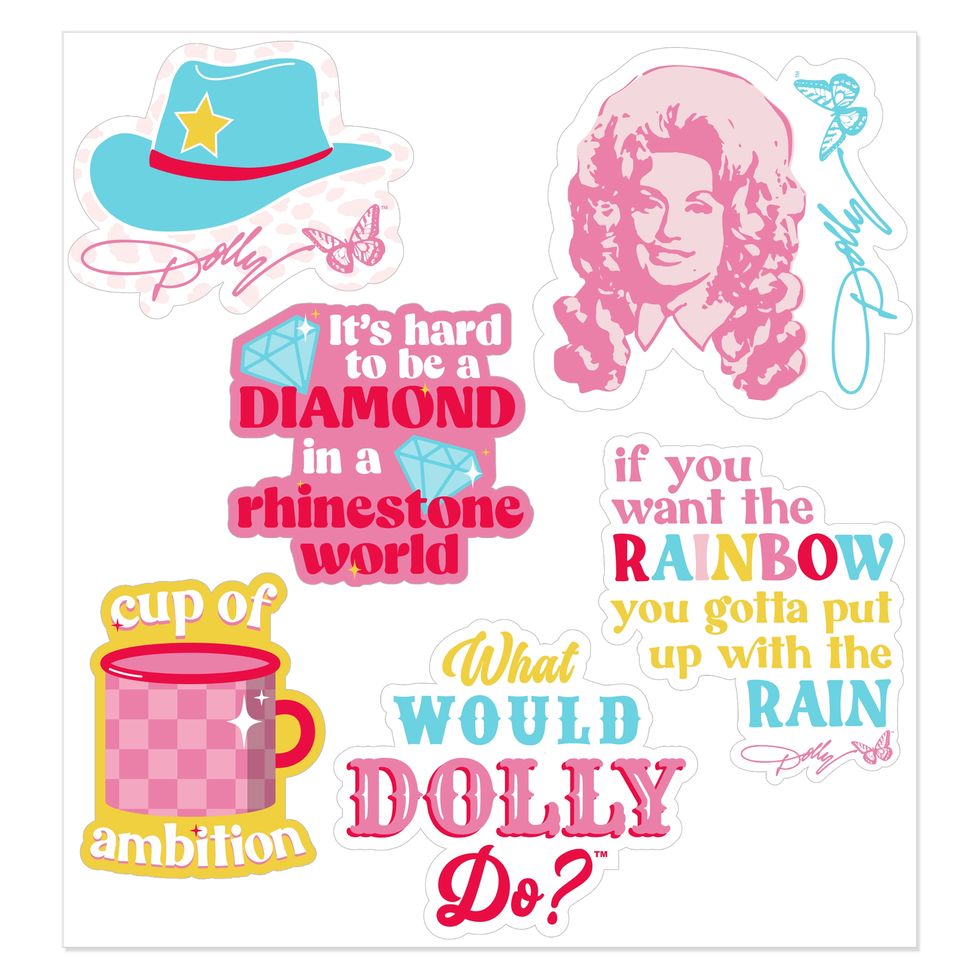 Dolly Parton Reusable Multicolor Vinyl Stickers