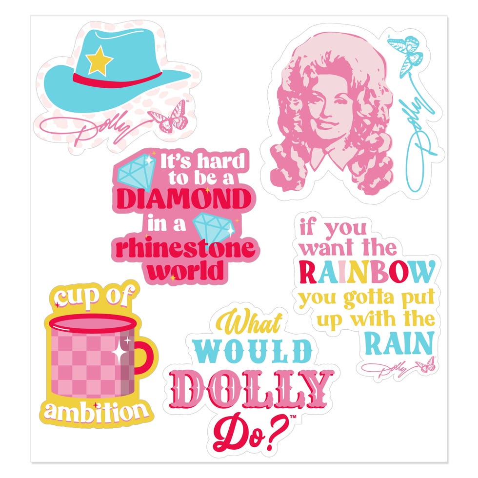Dolly Parton Reusable Multicolor Vinyl Stickers Dolly Parton Reusable Multicolor Vinyl Stickers