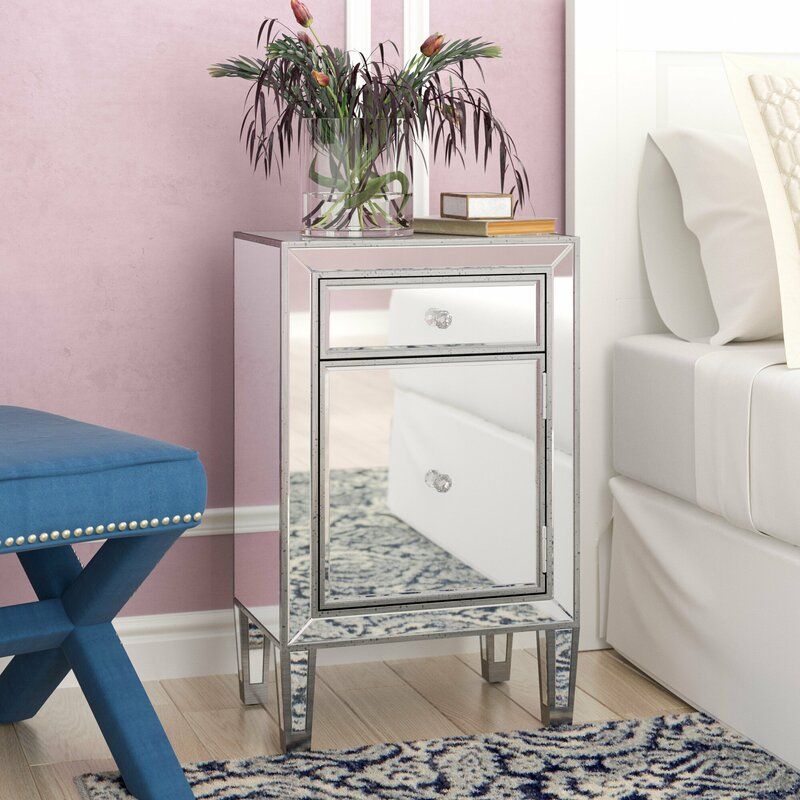 Mirrored end tables nightstands discount