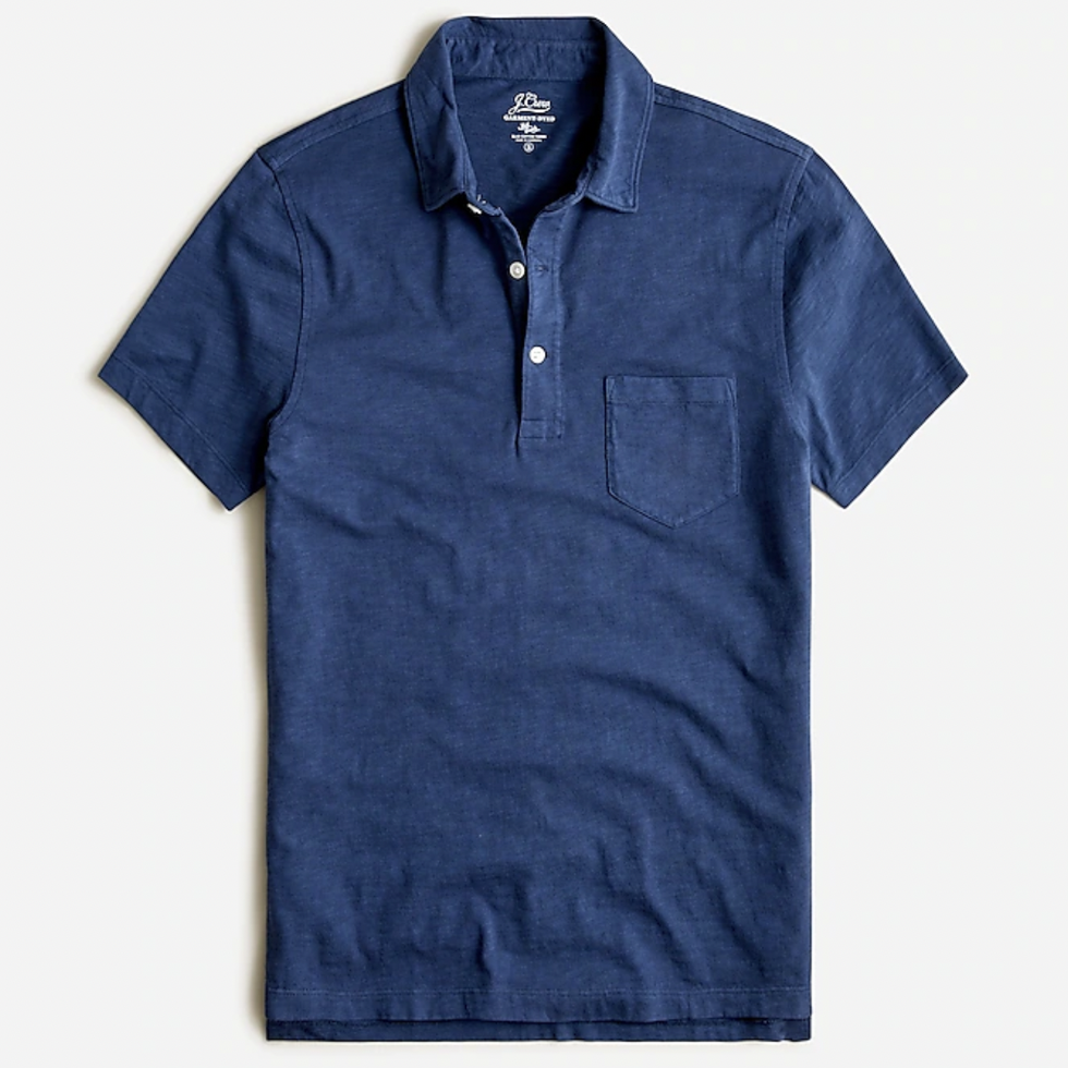 Garment-Dyed Slub Cotton Pocket Polo Shirt