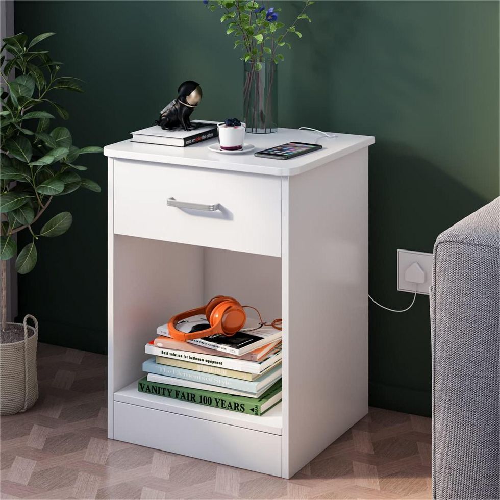 2-Tier Nightstand With Drawer
