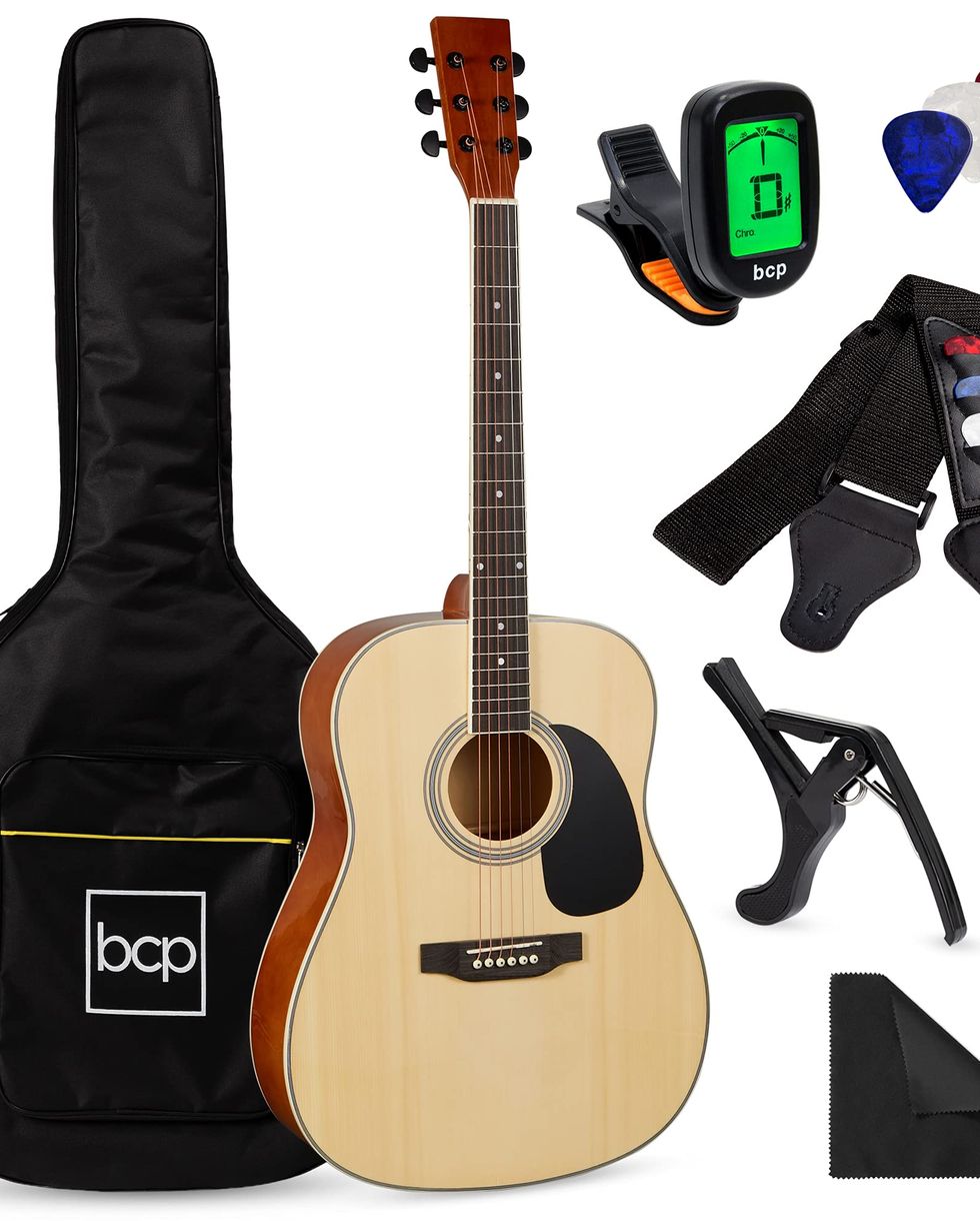 All Wood Acoustic Guitar Starter Set