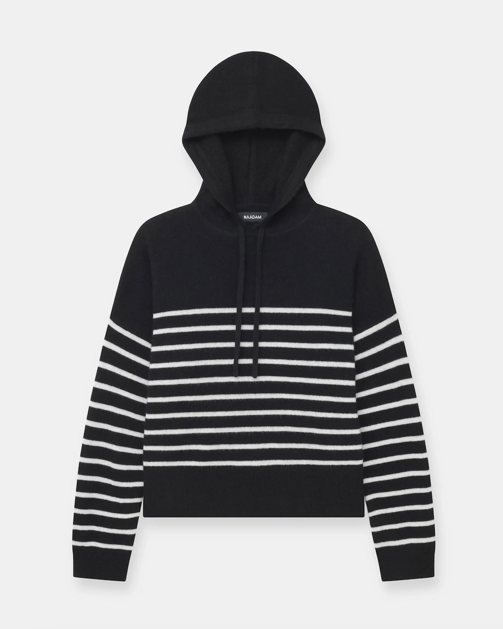 Striped Cashmere Oversized Hoodie