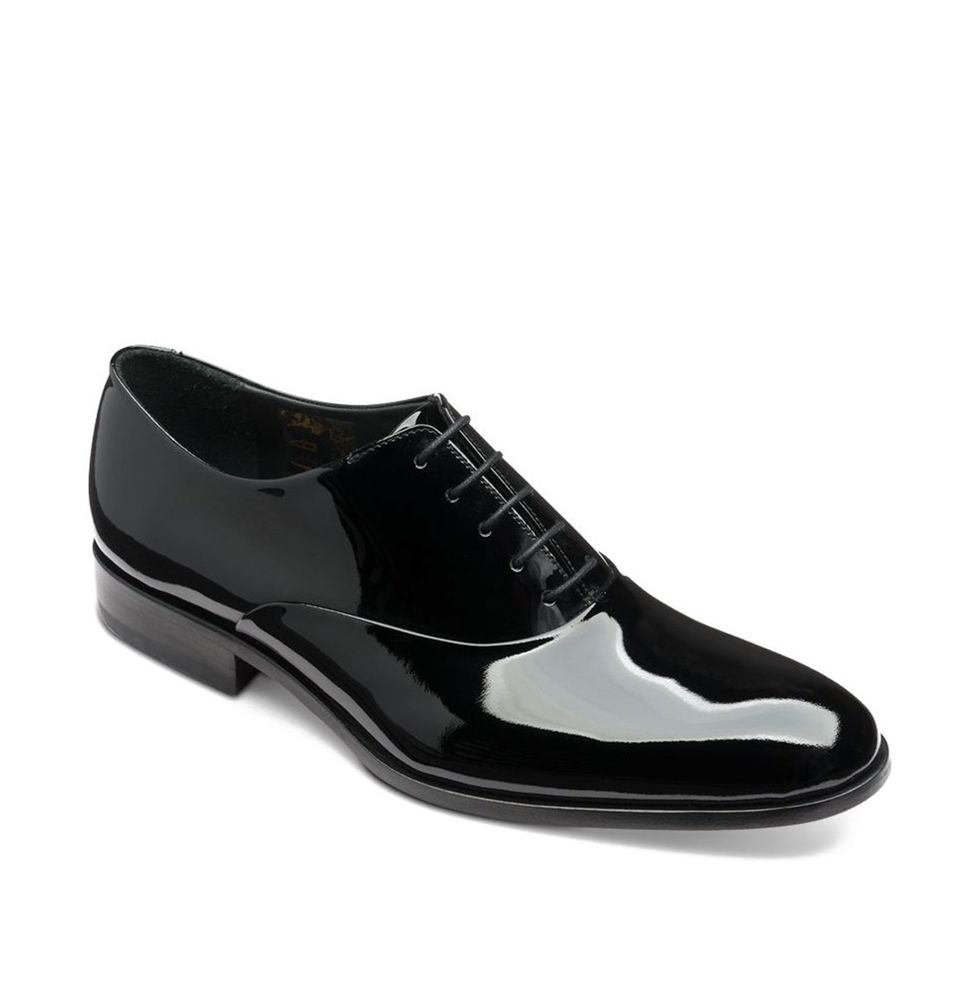 Men's Black Slip on Formal Shoes Grosgrain and Patent Leather Smokers Black Medium 12 by Tuxedos Online