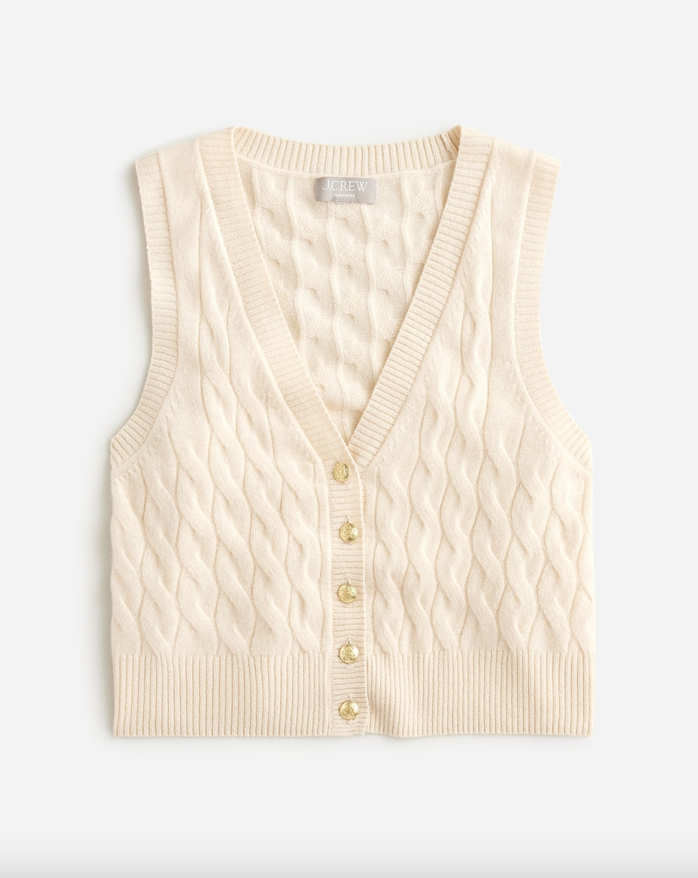 Cashmere Cable-Knit Sweater Vest