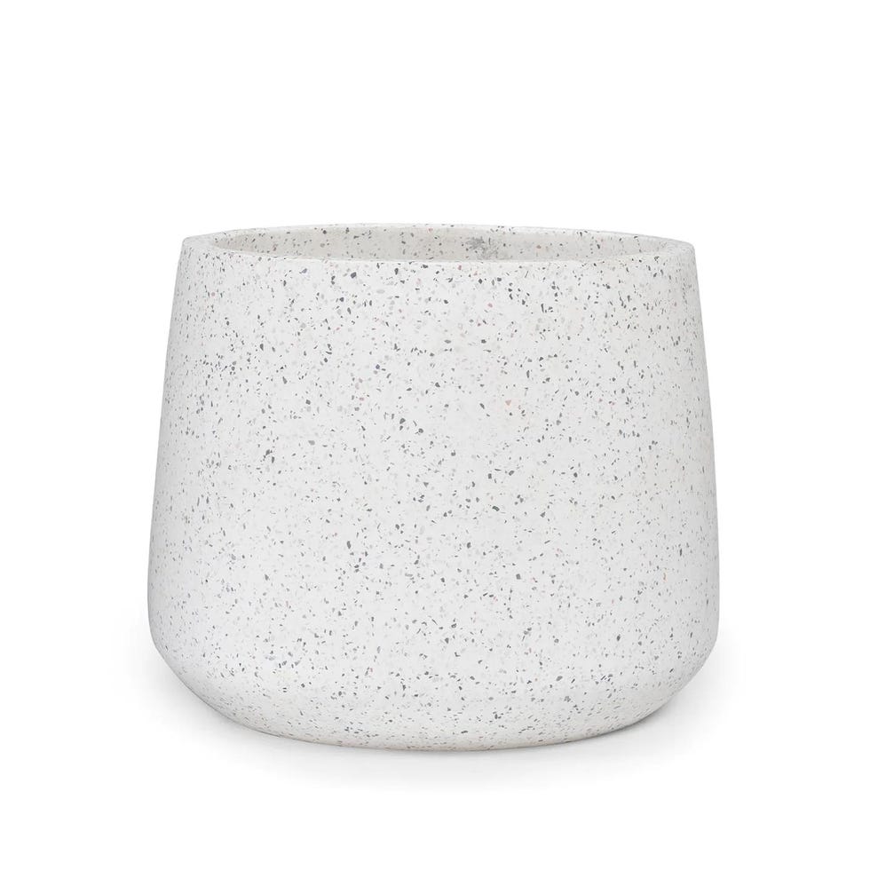 Tuva White Terrazzo Wide Indoor/Outdoor Planter