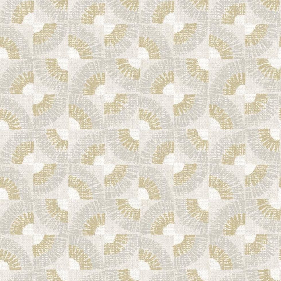 Grasscloth Fans Canary Gold Peel and Stick Wallpaper 