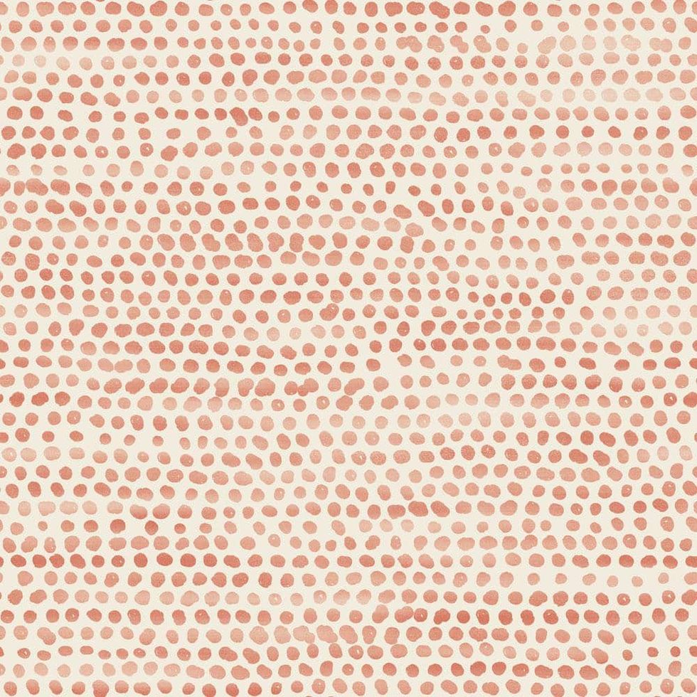 Moire Dots Coral Peel and Stick Wallpaper 