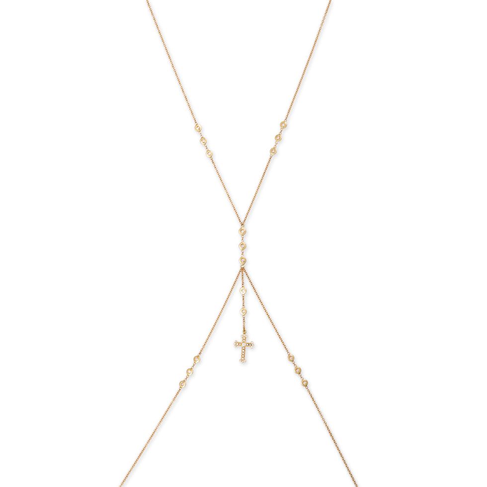 Pave Cross Drip Diamond Body Chain