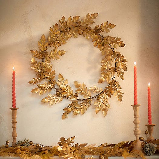 Gilded Acorn + Oak Leaf Wreath Gilded Acorn + Oak Leaf Wreath