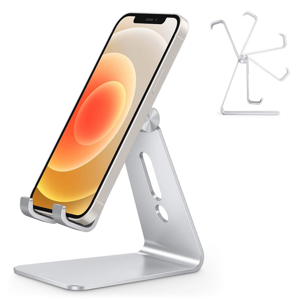 Lamicall Foldable Phone Stand for Desk - Height Adjustable Cell Phone  Holder Portable Cellphone Cradle Desktop Dock Compatible with iPhone 15 14  13