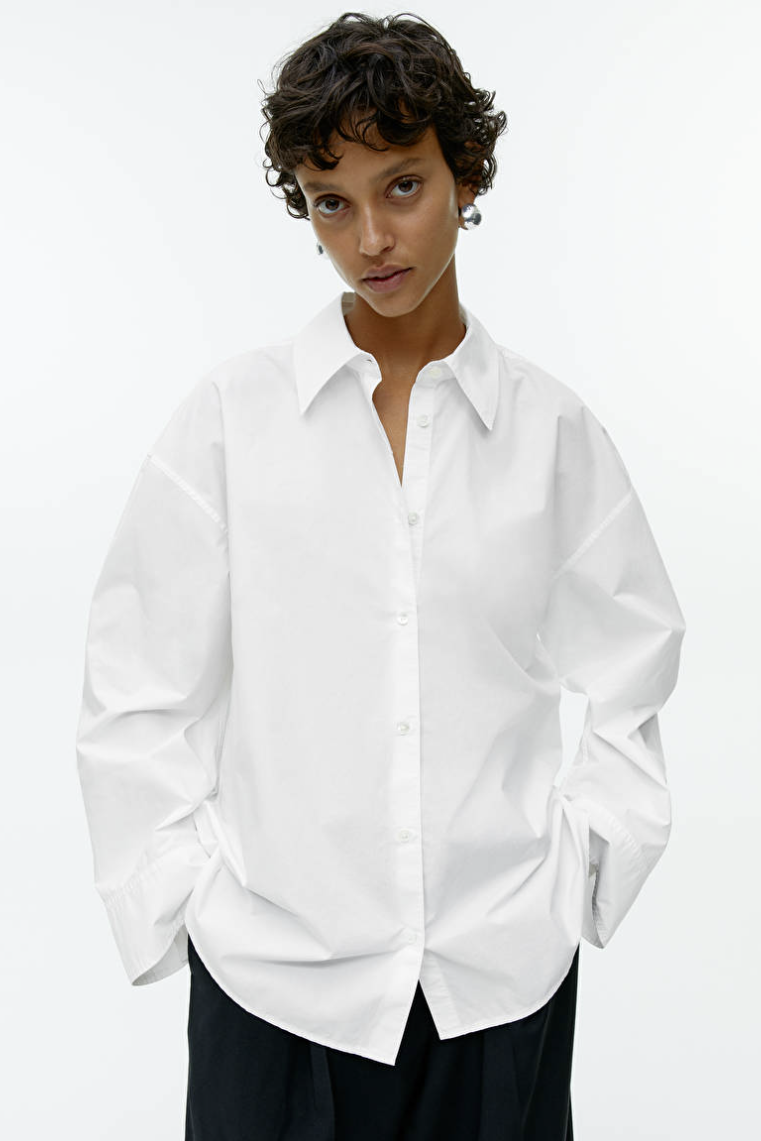 Relaxed Shirt Dress | White