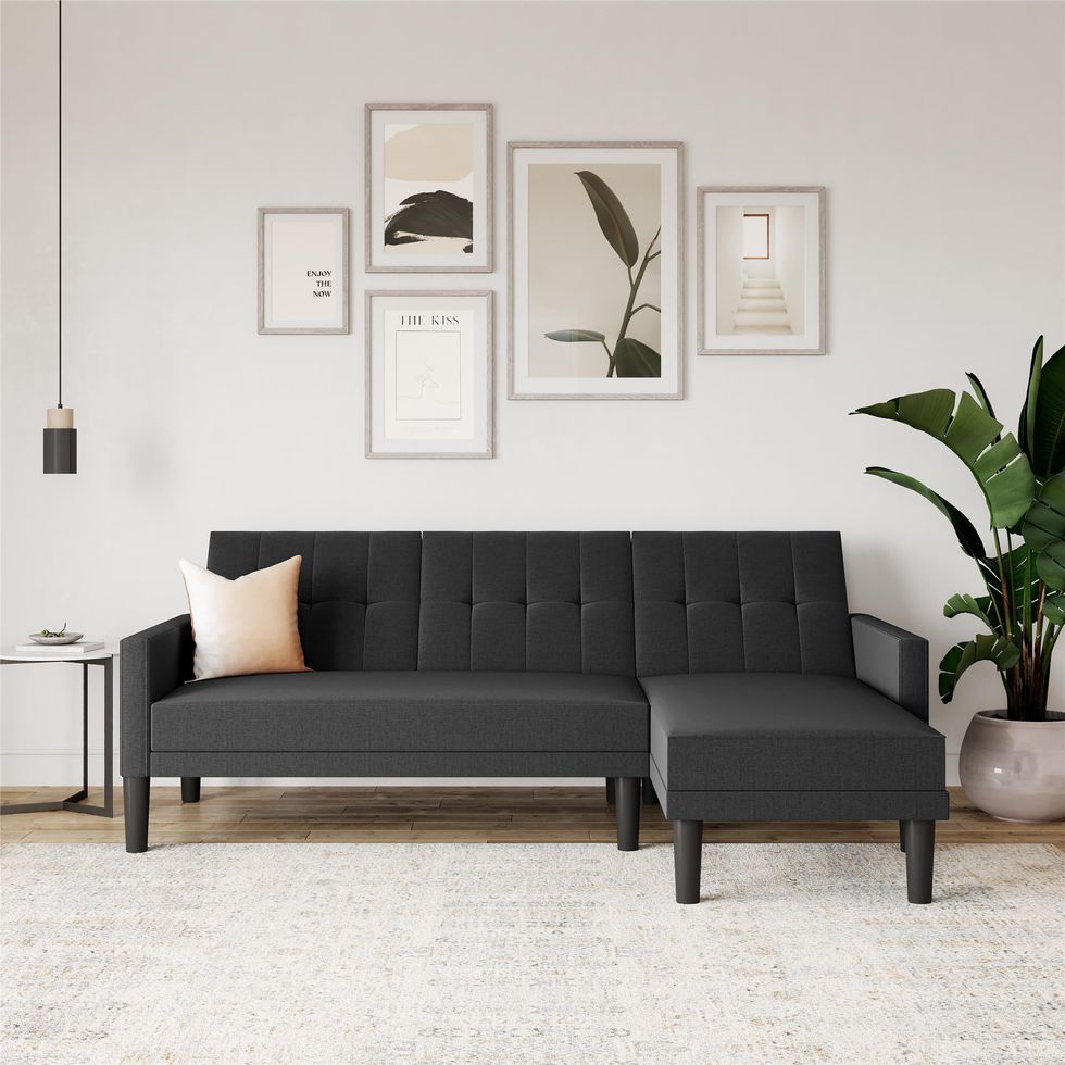 Hudson Small Space Sectional Sofa Futon