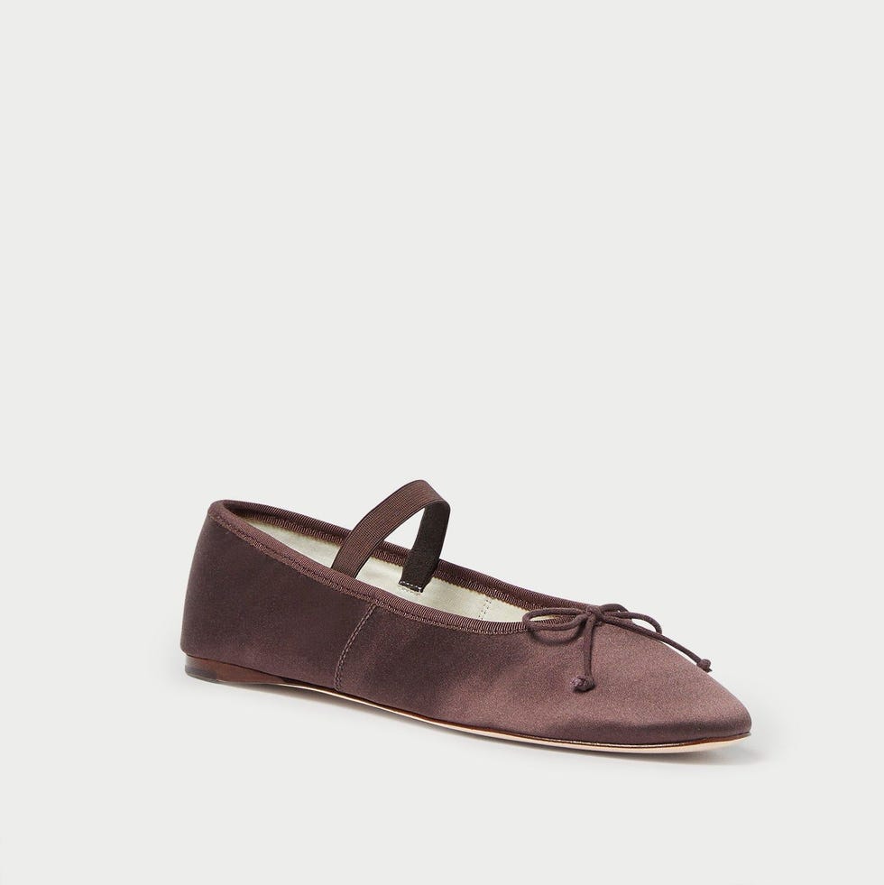 Leonie Chocolate Satin Ballet Flat Leonie Chocolate Satin Ballet Flat