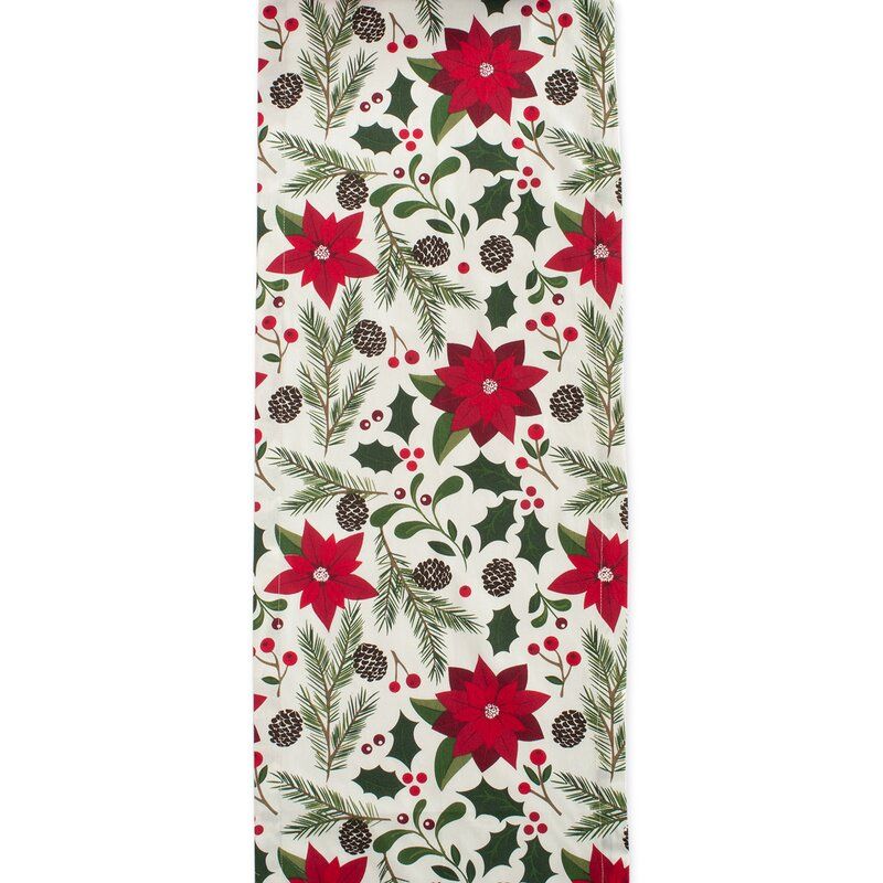 Eliza Floral 100% Cotton Christmas Table Runner
