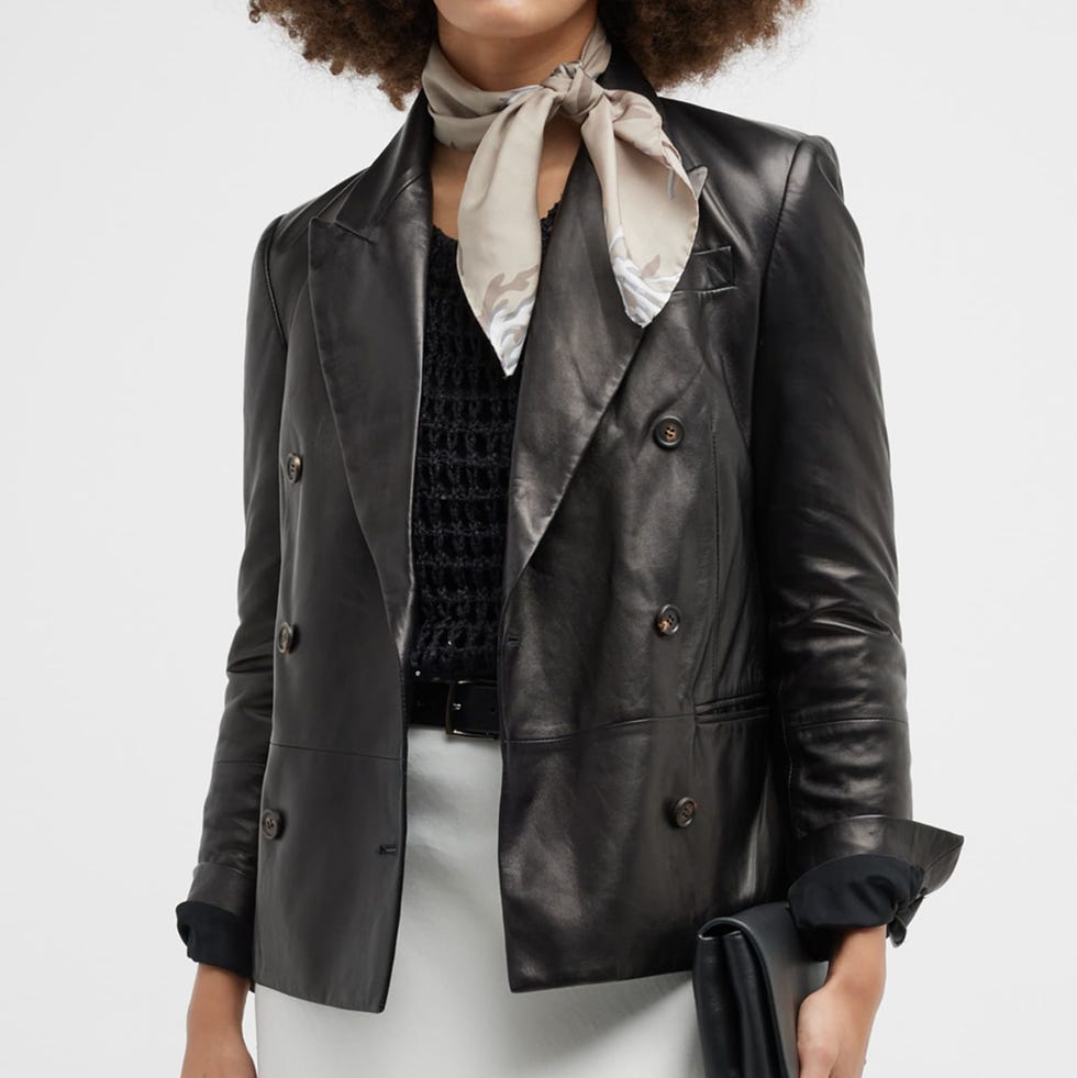 Leather Double-Breasted Blazer Leather Double-Breasted Blazer