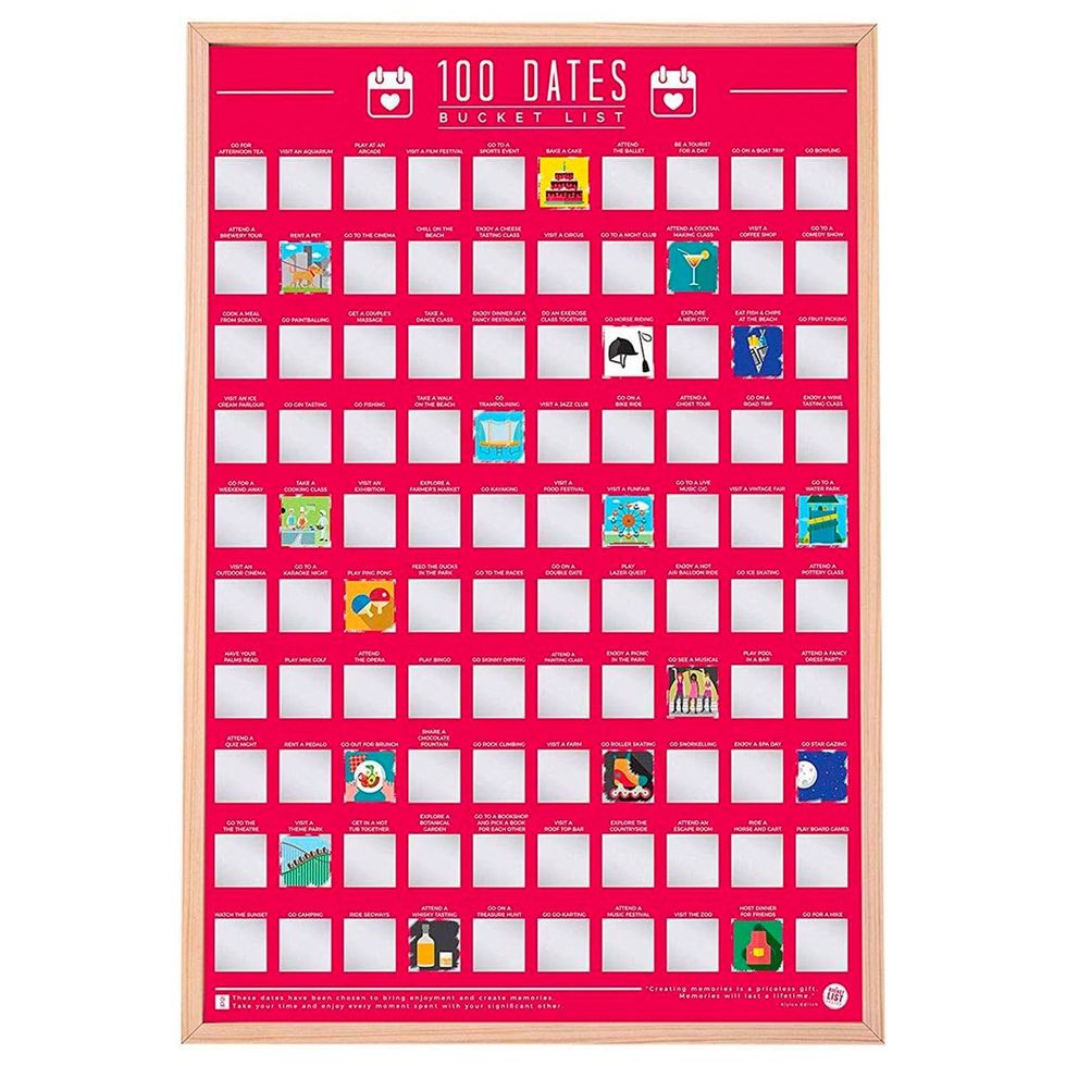 100 Bucket List Scratch Off Poster Dates Valentines Birthday Couple Dating  Gift