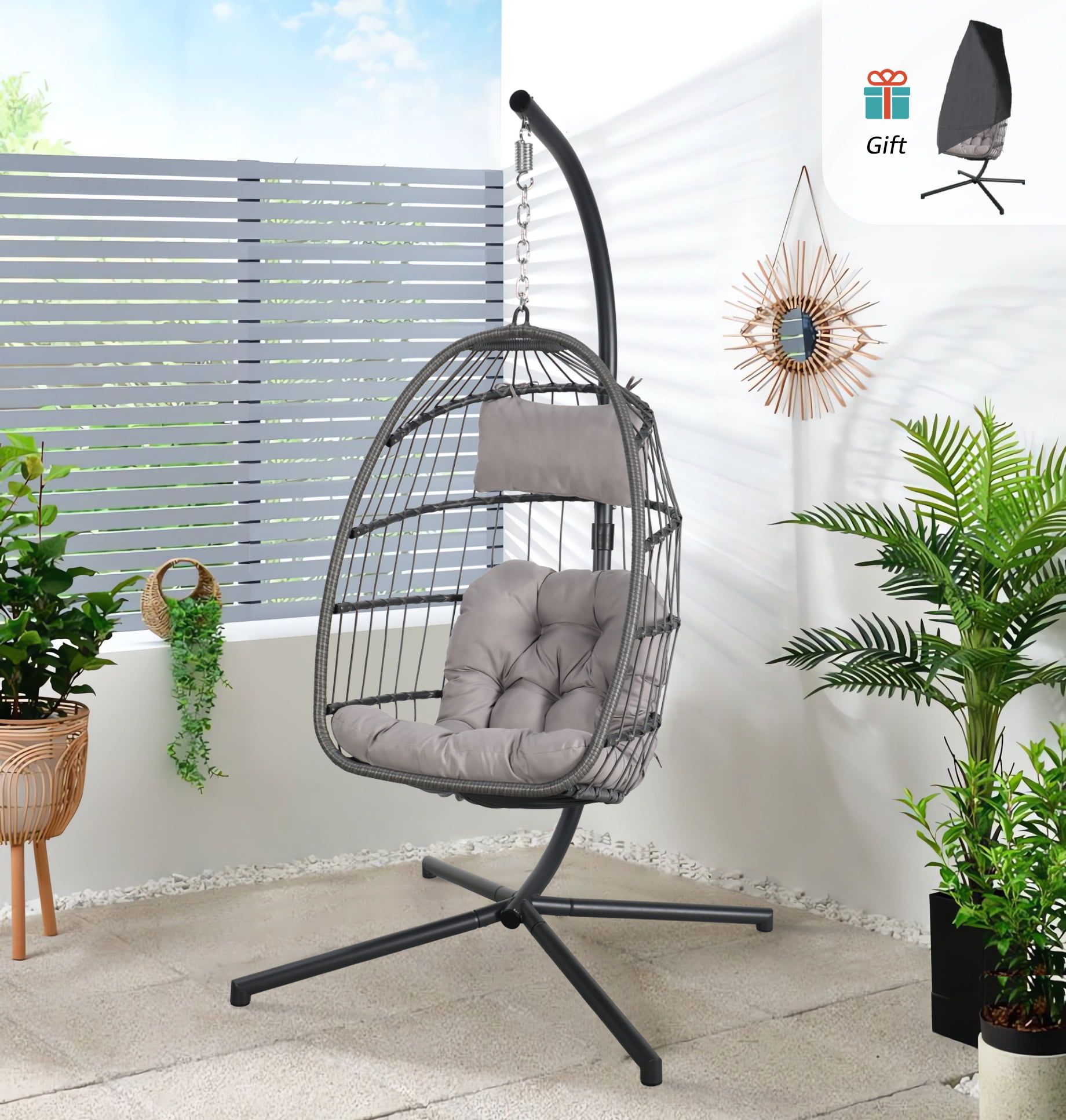 Indoor hanging swing chair with online stand