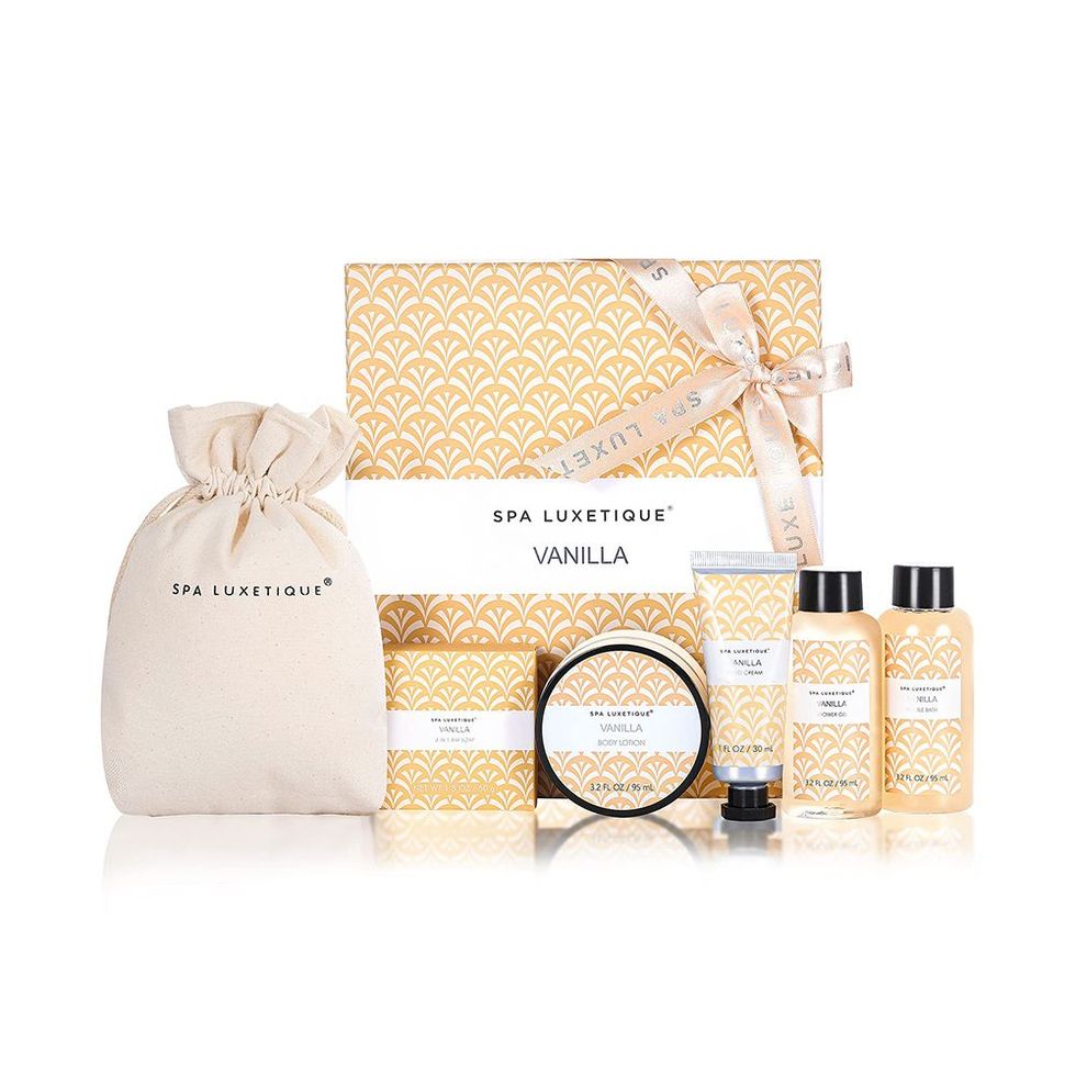 Elegant Gift Box for Bath and Body Products Blue White 