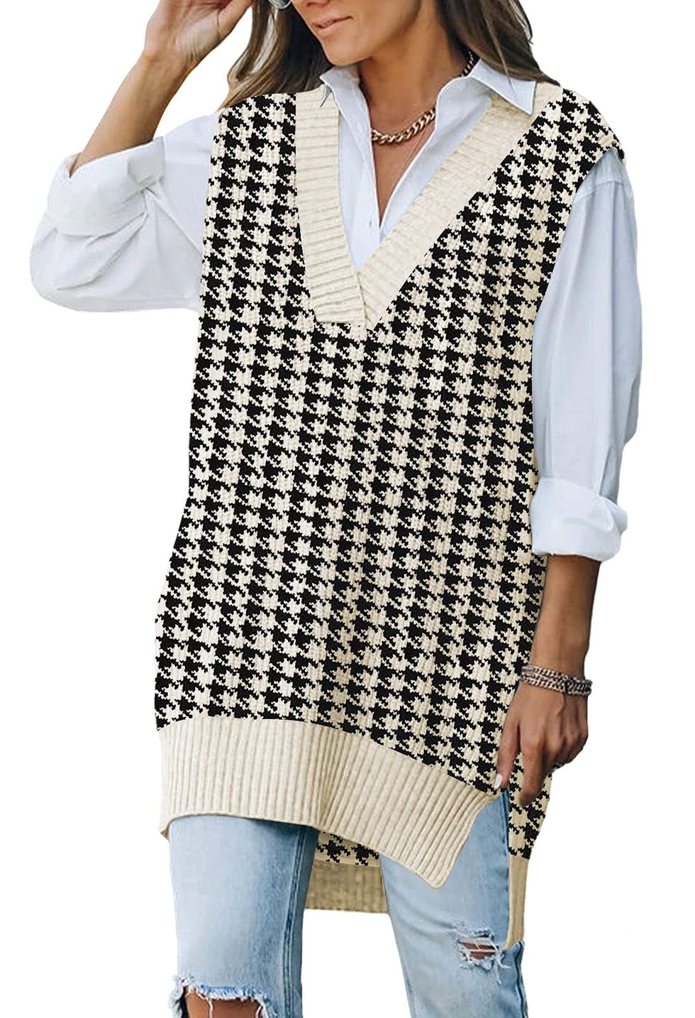 Houndstooth Sweater Vest