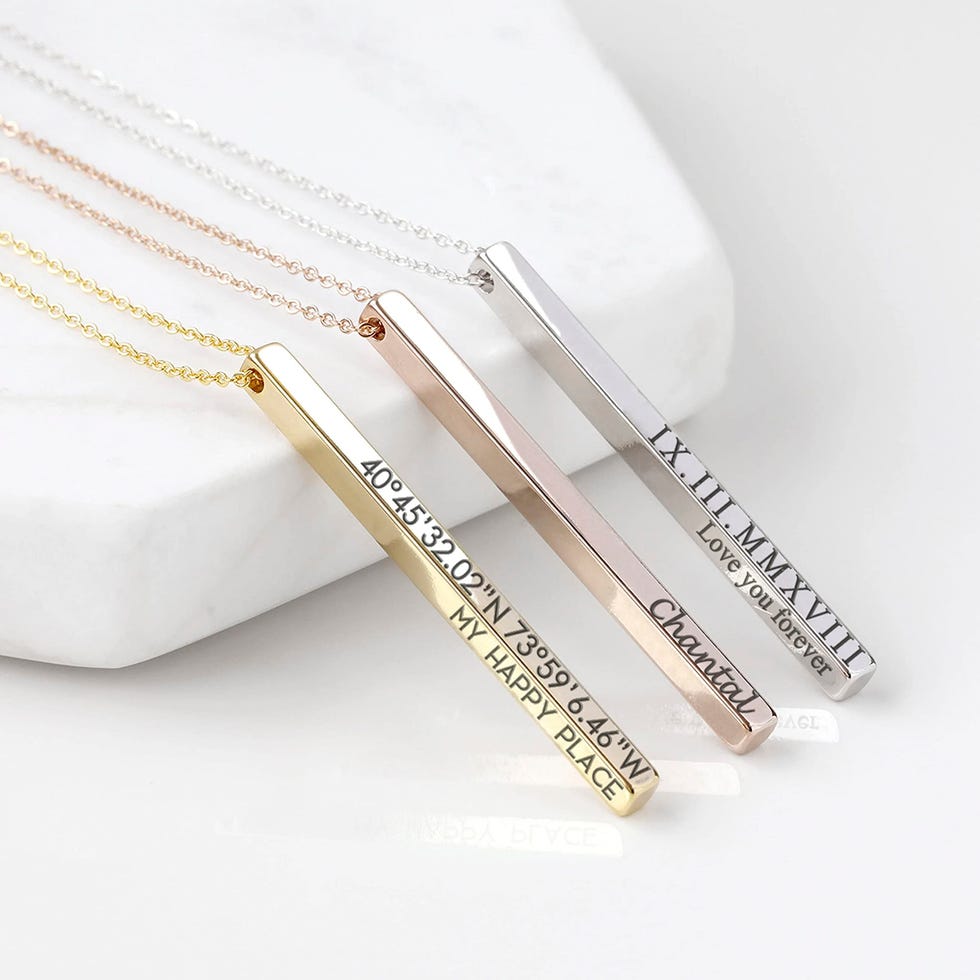 Personalized Vertical Bar Necklace