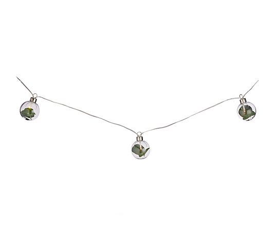 Sara Davies 10 x Pre-Lit Glass Foliage Baubles Light Strand