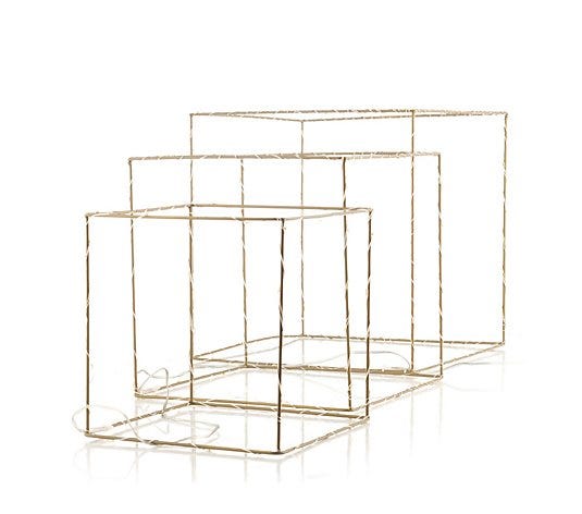 Sara Davies Set of 3 Indoor Outdoor Pre-Lit Cubes