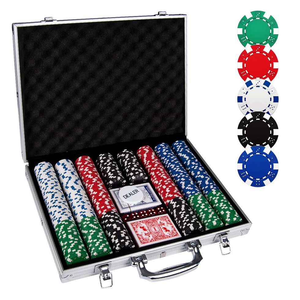 500PCS Poker Chip Set with Aluminum Travel Case