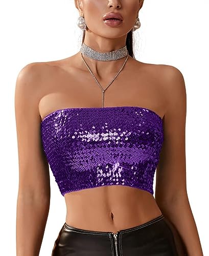 Sparkling Sequins Stretch Tube Top