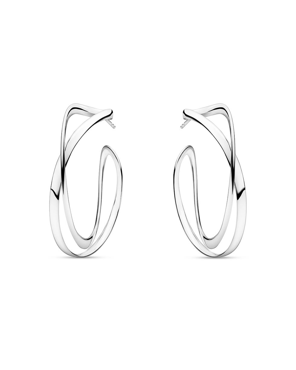 Sterling Silver Infinity Medium Hoop Earrings