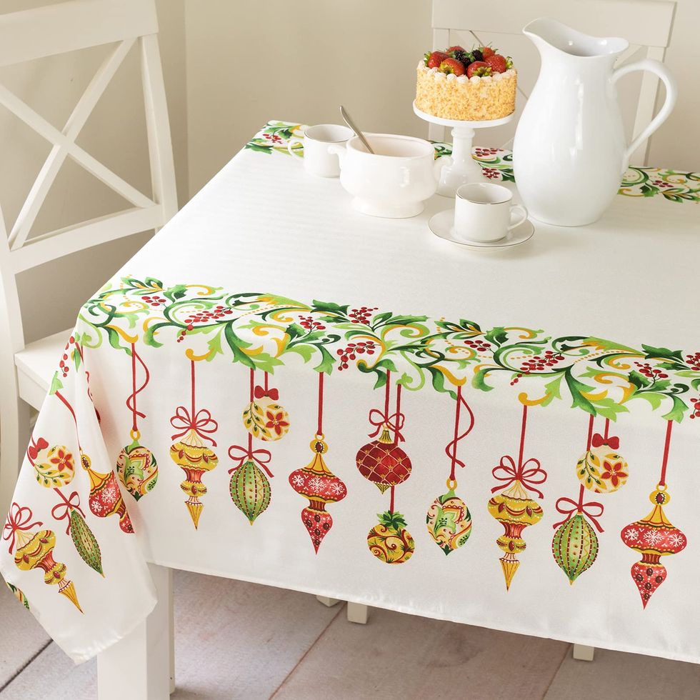 Benson Mills Holiday Trimmings Printed Fabric Table Cloth