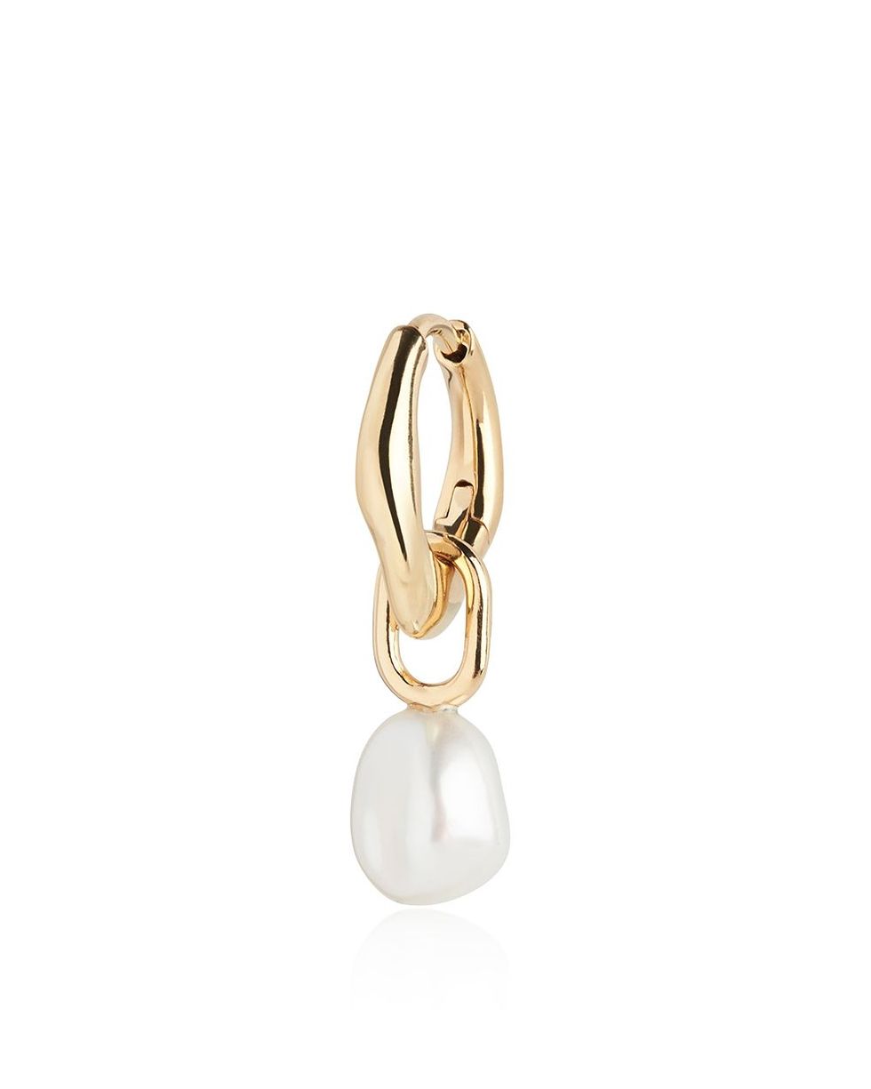 Vento pearl-pendant huggie earring