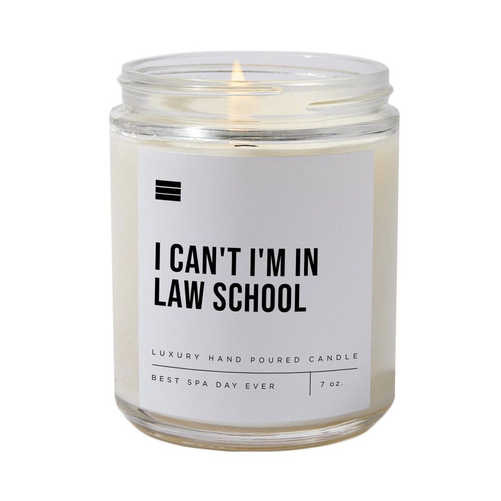 I Can’t I’m In Law School Candle 