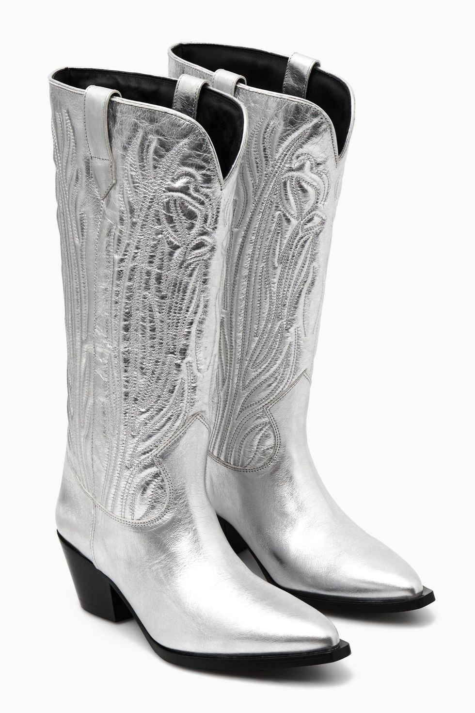 Embroidered Leather Cowboy Boots