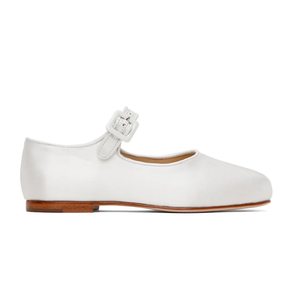 White mary janes flat hot sale