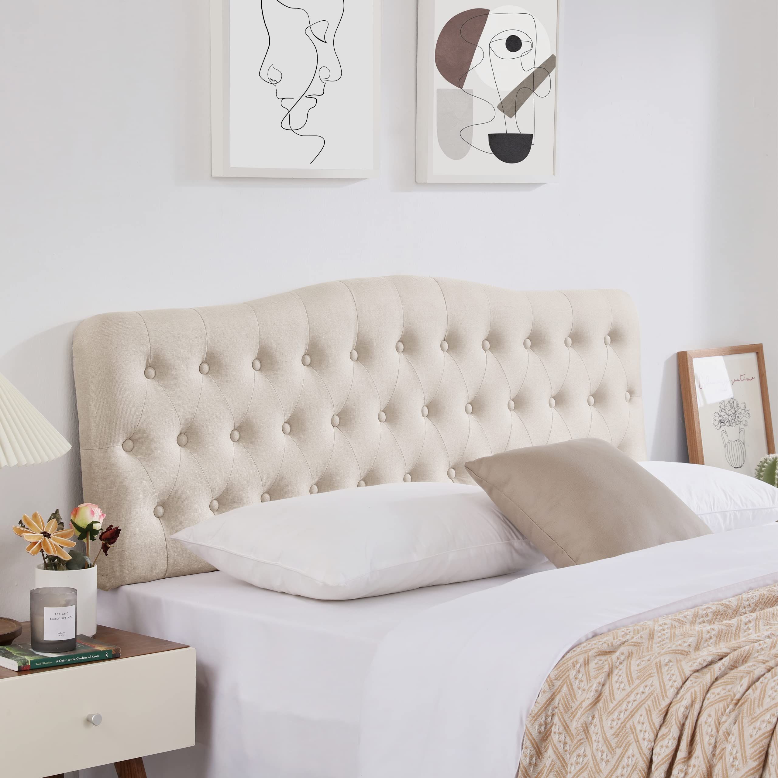 Queen headboard compatible with shop adjustable bed