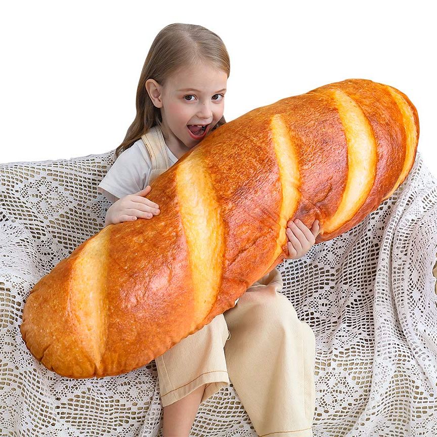 3D Simulation Bread-Shaped Pillow