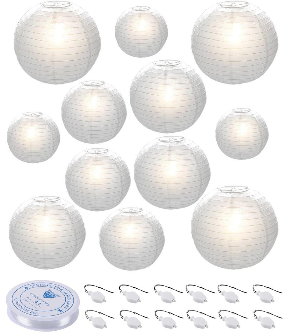 Round Paper Lanterns With LED Lights