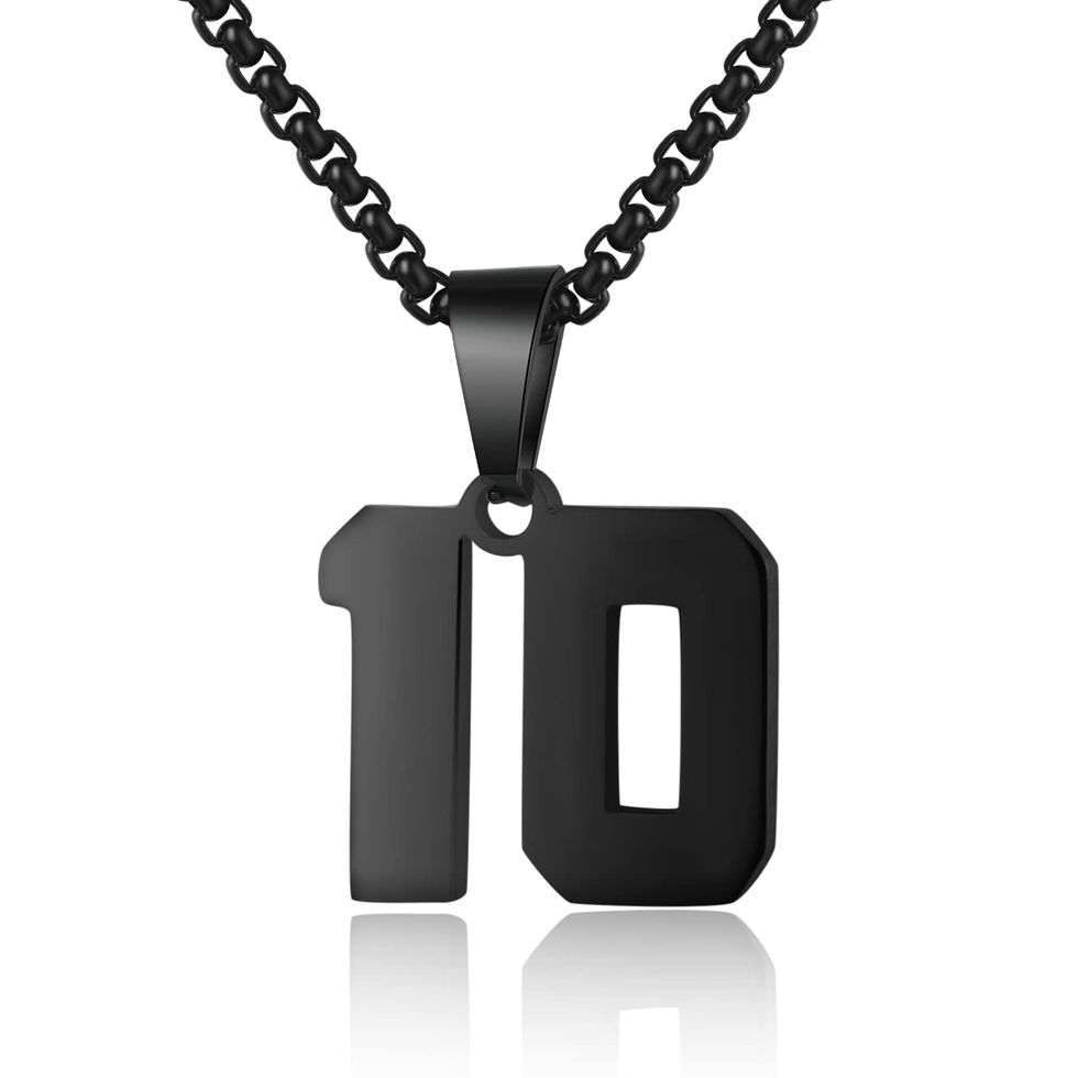 Stainless Steel Black Chain Number Necklace 