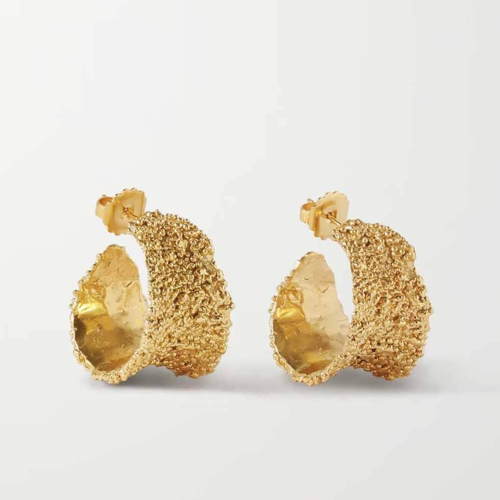 The Colossal Rocky Road Gold-Plated Hoop Earrings